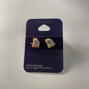Sterling silver Pop tart Studs Earrings Hypoallergenic Claire’s NWT